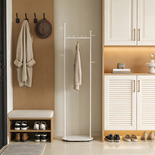 Living And Home Freestanding Marble Base Clothes Rack, White 1