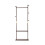 Living And Home Freestanding Wooden Clothes Rack with 5 Hooks, Walnut 2