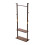 Living And Home Freestanding Wooden Clothes Rack with 5 Hooks, Walnut 3