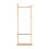 Living And Home Freestanding Wooden Clothes Rack with 5 Hooks, Natural 2