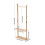 Living And Home Freestanding Wooden Clothes Rack with 5 Hooks, Natural 6