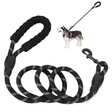 MEIDONG Dog Leash - 2m Rope - Padded Handle - Reflective - Black