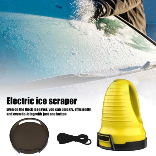 Electric Ice Scraper, De-icer, Snowplow for Windshields, Car Window De-icer, USB Charging - Yellow 1