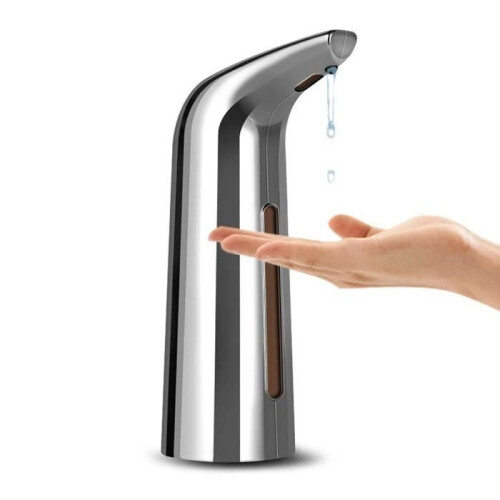 SALUTUYA Smart Sensor Soap Dispenser, 400ml Automatic Soap Dispenser, Bedside Decor Dispenser, Silver