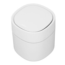Dilwe Mini Office Bin - White - One Touch Opening - Easy to Clean