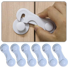 12 child safety cabinet locks, drawer locks, cabinet and drawer latches, strong adhesive tape, no drilling required.