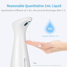 Automatic 200ml liquid soap dispenser - white - battery operated - smart touchless induction - for hand washing