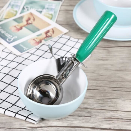 JAR Practical Stainless Steel Ice Scoop for Fruit with Plastic Handle Kitchen Tool (6.5 cm) JA516 1
