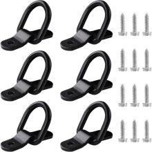 Tie-Down Rings - Black - 6pcs - 400 kg - Easy Installation - Galvanized Iron