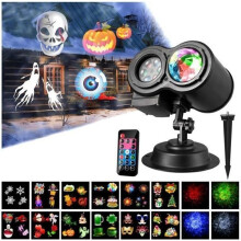 ROKOO Christmas Projector - Lawn Lamp with 16 Garden Patterns - Landscape Lighting - 12W - Multi-Light