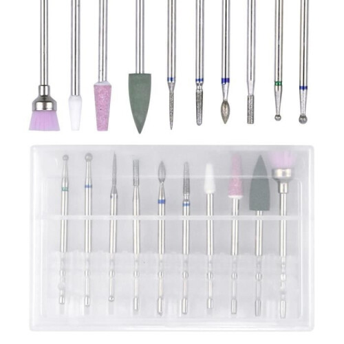 Nail Drill Bits, 10pcs Nail Drill Bits, SPECOOL Drill Bits for Nail Drills, Nail Removal Tools for Manicure and Pedicure