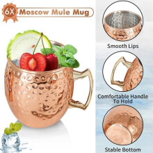 Moskau Mule Glass - Copper Glass - 500ml - 4 pieces - Stainless Steel - Dishwasher Safe