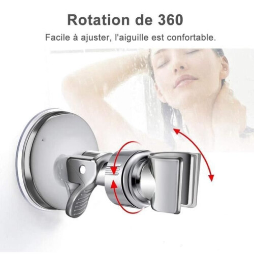 Suction cup shower head holder - JORMFTTE - 360 - White - Water saving - Corrugated 1