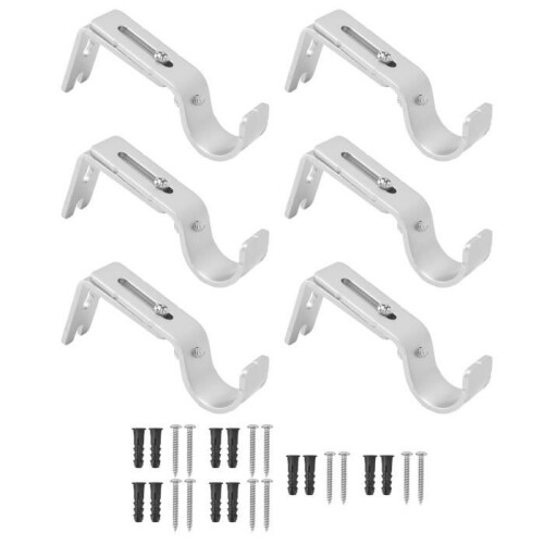Curtain rod bracket - MXZZAND - Adjustable - Durable iron - Rustproof - 6 pieces