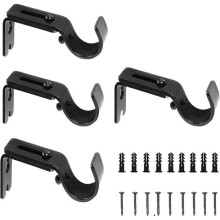 4pcs Curtain Rod Brackets, Adjustable Wall Mounted Curtain Rod Support, Sturdy Simple Wall Mounted Curtain Rod Support, Metal Bracket[110]