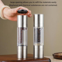 Fafeicy Salt and Pepper Mill, Stainless Steel Salt and Pepper Mill, Adjustable Grind Size, Spice Grinder