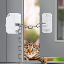 2-Piece Child Safety Window Lock, Adjustable Child Safety Lock, No Drilling Required, Chain Style Door Block