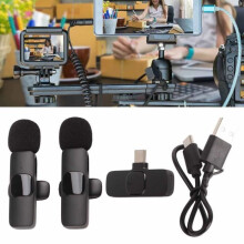 Qiilu Wireless Lavalier Microphone, Noise Reduction Recording Microphone (No Video)