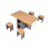 Living And Home Drop Leaf Dining Table Set with 4 Stools, Natural+Grey 3
