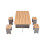 Living And Home Drop Leaf Dining Table Set with 4 Stools, Natural+Grey 4