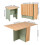 Living And Home Drop Leaf Dining Table Set with 4 Stools, Natural+Green 6