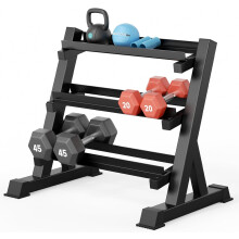 3 Tier Adjustable Dumbbell Rack Stand for Home Gym, Weight Holder for Dumbbells in Different Sizes