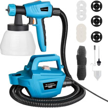 Fence Paint Sprayer Tilswall Pro 800W, Electric HVLP Paint Spray Gun with 3 Nozzle Sizes, 3 Spray Patterns, and 1300ML Detachable Container for Fences