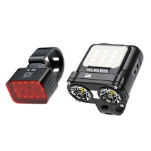 Bike Front And Rear Light Set Waterproof Design For Night-Black