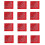12Pieces Comfortable Square Bandana Head Scarf Dustproof-Red 1