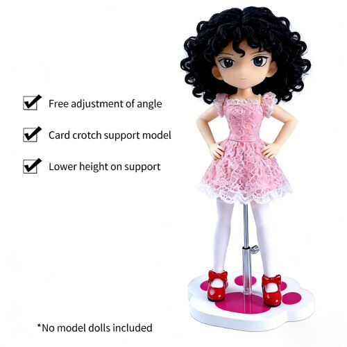 Adjustable Height Ball Joint Doll Display Stand For-light pink 2