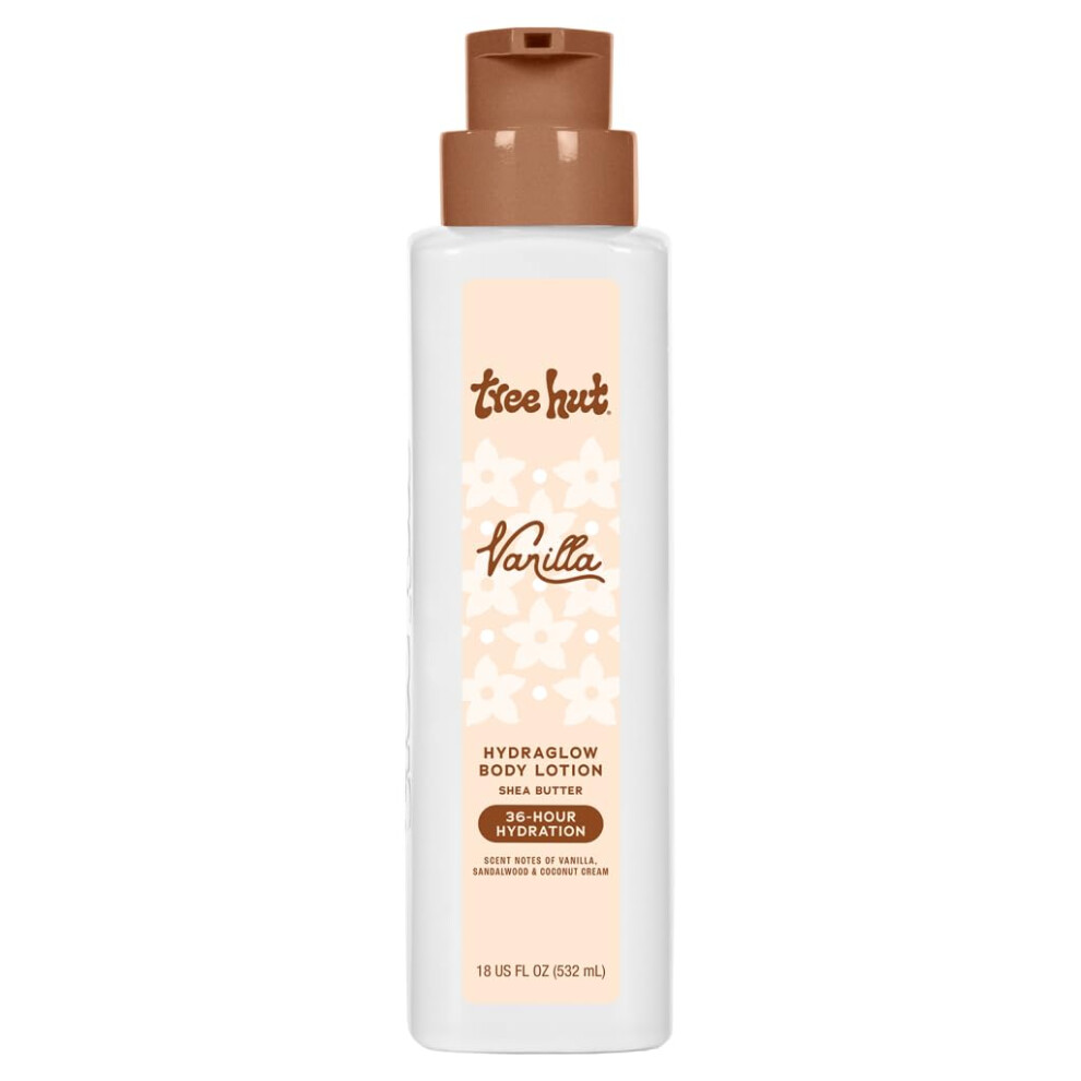 Tree Hut Cream Hydraglow Body Lotion Vanilla, Long-Lasting Hydration, 18 Fl Oz