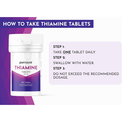 Vitamin B1 Thiamine Tablets 100mg - 100 Tablets 2