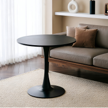 Modern Tulip-Shaped Dining Table, Black