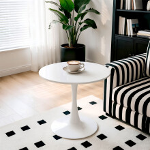 Modern Tulip-Shaped Dining Table, White