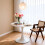 Living And Home Modern Tulip-Shaped Dining Table, White 2