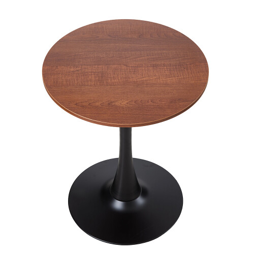 Living And Home Modern Tulip-Shaped Dining Table, Walnut+Black 1