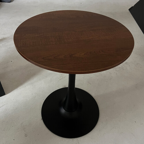Living And Home Modern Tulip-Shaped Dining Table, Walnut+Black 2
