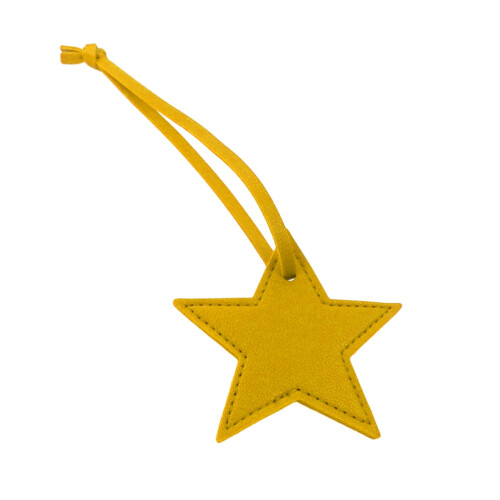 Gepäckanhänger in Sternform aus Leder – 17 x 8 cm