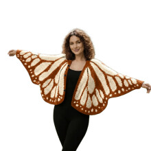 (Brown) 2026 Ladies' Fashionable Emperor Butterfly Cape Shawl Cardigan Knitted Decorative Shawl