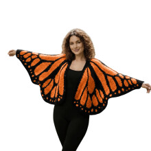 (Saffron) 2026 Ladies' Fashionable Emperor Butterfly Cape Shawl Cardigan Knitted Decorative Shawl