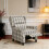Living And Home Beige Grey Checkered Wingback Recliner Armchair 2