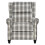 Living And Home Beige Grey Checkered Wingback Recliner Armchair 4