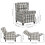 Living And Home Beige Grey Checkered Wingback Recliner Armchair 6