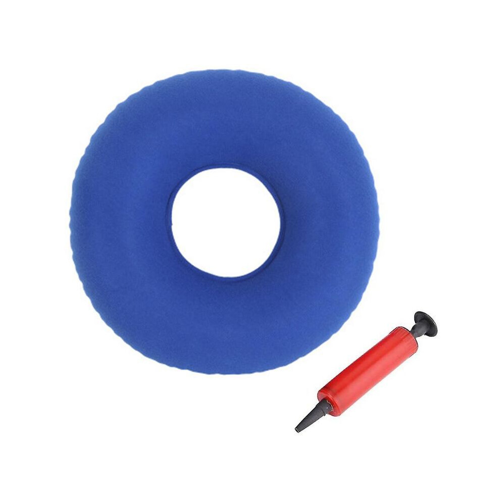 Dark/Blue Inflatable Donut Cushion Pillow Ring Cushion With Pump, Lumbar Support