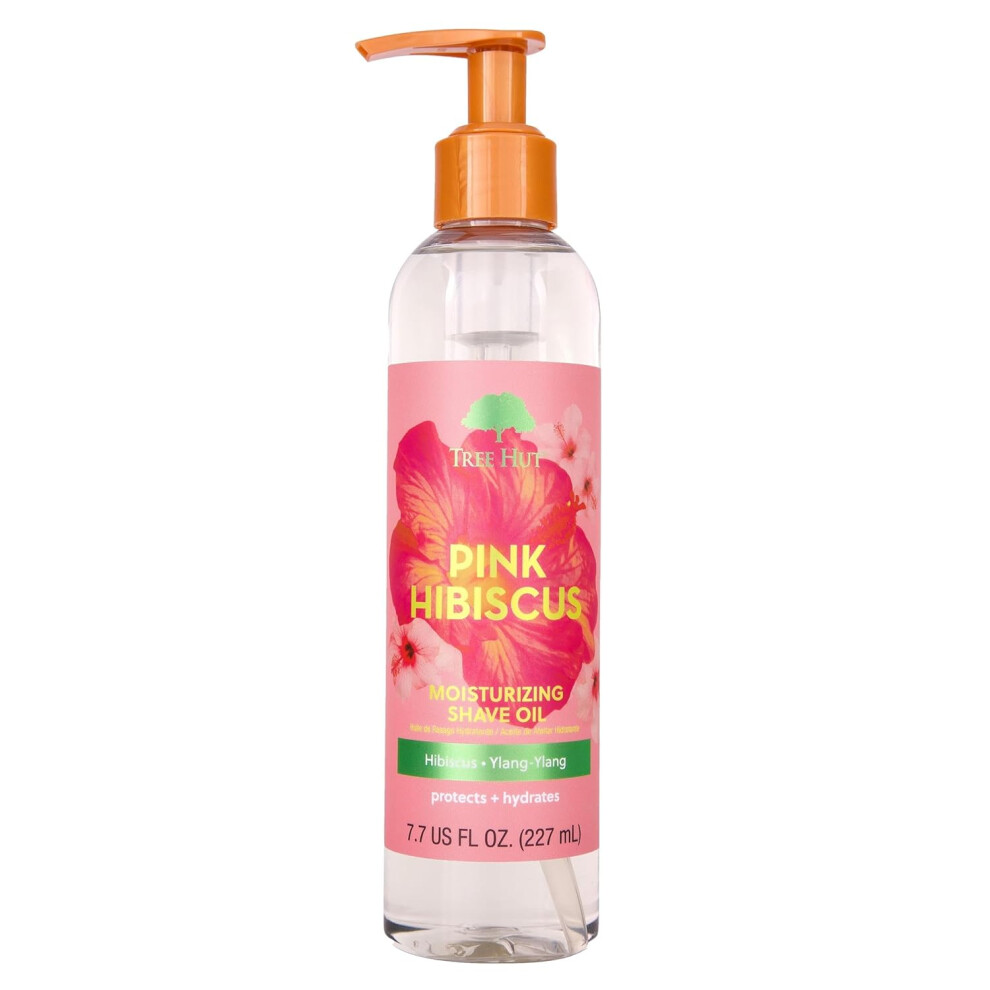 Tree Hut Pink Hibiscus Moisturizing Shave Oil, For All Skin Types, 7.7 Fl Oz