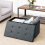 Folding Linen Storage Stool Fine Linen, Dark Grey 4