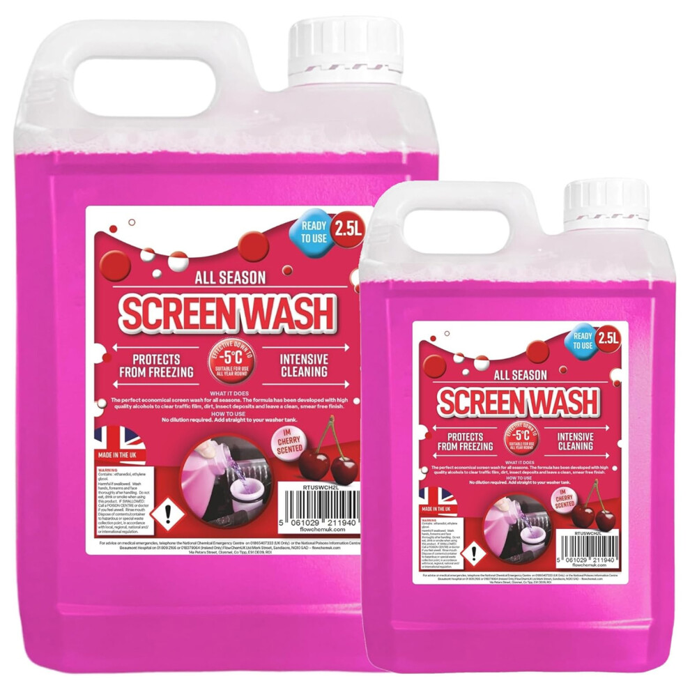 2 X 2.5L Cherry Scent All Season Screenwash 5056061835933