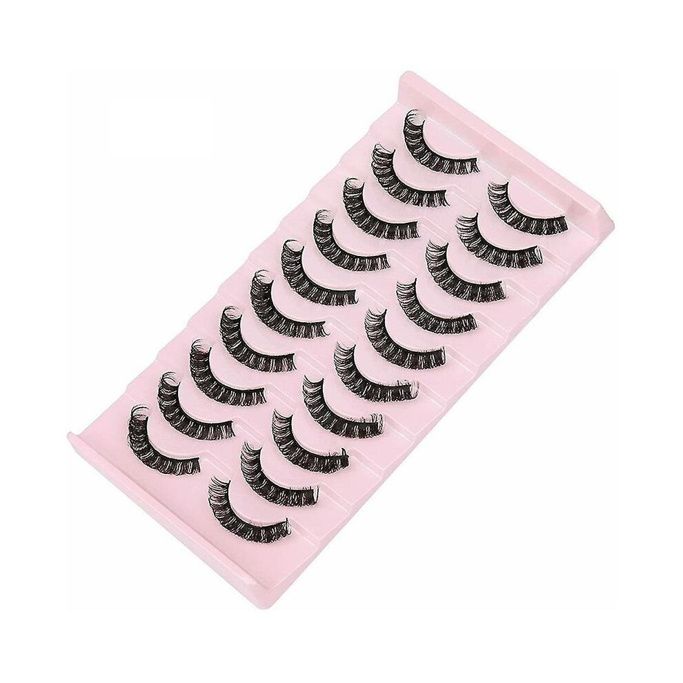 10 Pairs Russian Strip Lashes Natural Wispy 3d Thick Fake Eyelashes  Type A