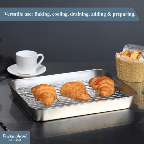 Buckingham Stainless Steel Baking Tray with Cooling Rack 2