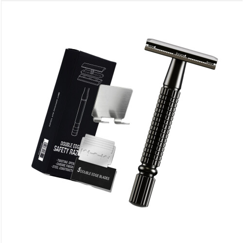 New Manual Razor - Double Edge for a Smooth Shave Black 1
